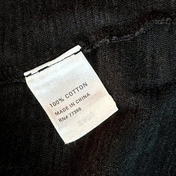 Madewell Hi-Line Fitted Long Tee T-Shirt Sz. XS Black Short Rolled Sleeves - Picture 9 of 11